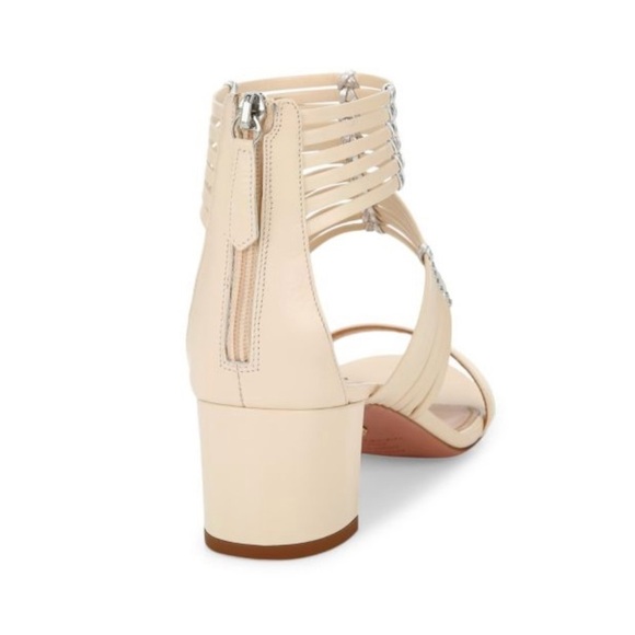 GUC Aquazzura- Ravello Leather Cream Sandals. Size 37 - Picture 3 of 12
